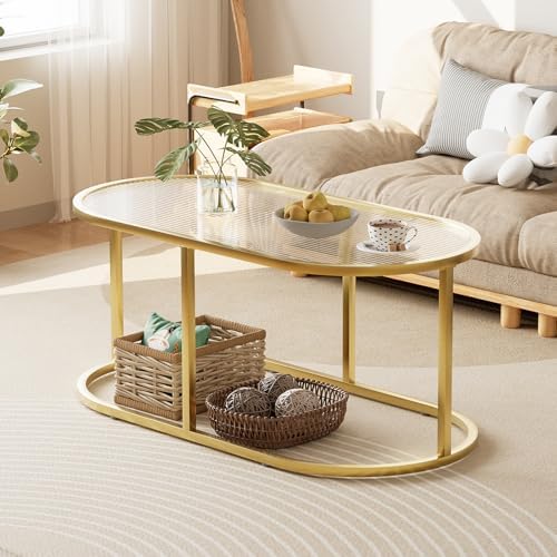 Coffee Table Gold Glass Coffee Table - Image 3