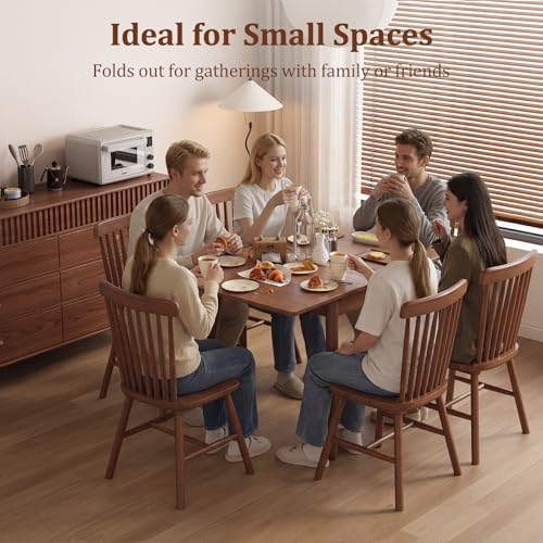 Solid Wood Small Dining Table for 2-6, 23.6"L-47.2"L Expandable Kitchen Table - Image 4