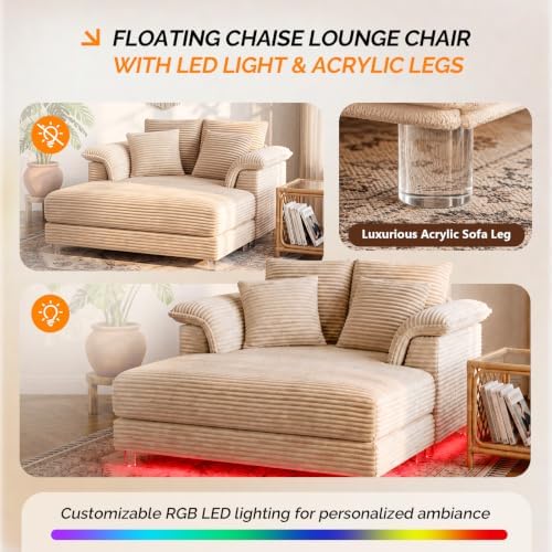 VINGLI Glam Floating Chaise Lounge Chair - Image 4