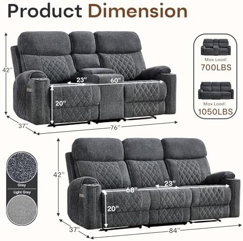HAOMARKETS 2-Piece Power Recliner Sofa Set - Image 2