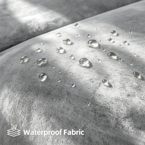 Luxury Velvet Sofa Covers for 3 Cushion Couch, Light Grey - Image 3