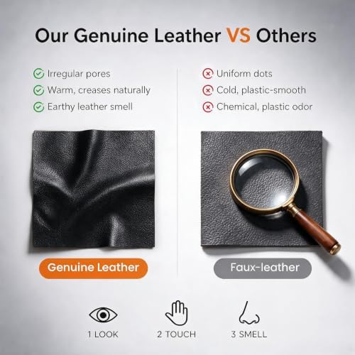 Leather Square Ottoman, Pouf for Living Room - Image 3