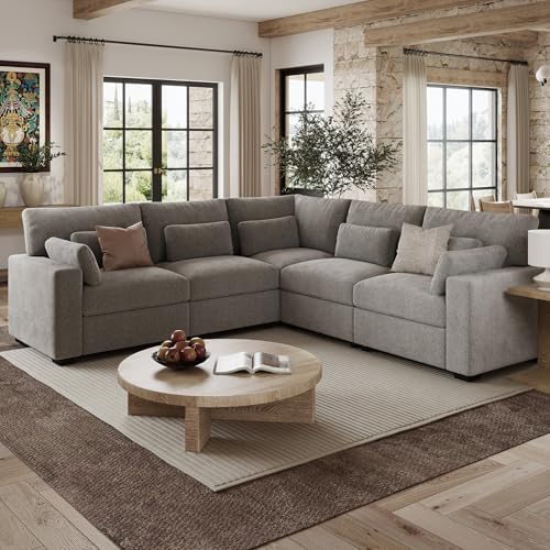 WorthFurni 109.1'' Modular Sectional Sofa, L Shaped Oversized Extra Deep Couches by WorthFurni