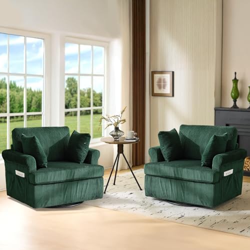 VINGL 39.2" Wide 360° Swivel Accent Armchairs by VINGLI