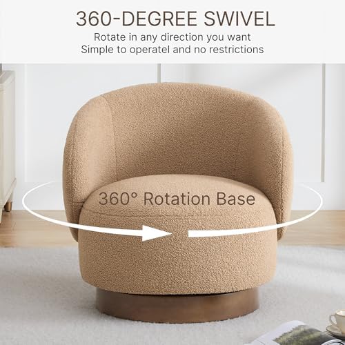 KISLOT Swivel Barrel Accent Chair, Boucle Fabric - Image 4