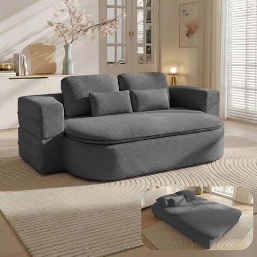 75'' Folding Sofa Bed, Convertible Memory Foam Boneless Couch by IZLKQC
