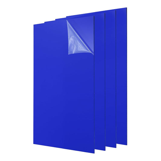 uxcell 4Pcs Acrylic Sheets 12x8 Inch Acrylic Panel 1/8 Inch-3mm Plastic Board for Picture Frames Sign Holders DIY Display Projects Craft, Dark Blue