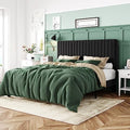 Allewie Queen Bed Frame, Velvet Upholstered Platform Bed by Allewie