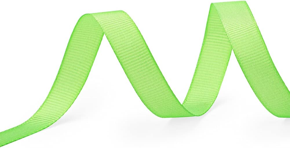 LIUYAXI 1/2" X 50 Yards Solid Apple Green Grosgrain Ribbon, Perfect for Crafts, Wedding Decor, DIY Hair Accessories, Sewing, Gift Package Wrapping and More