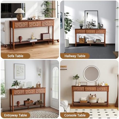 weselon 55.5" Carved Console Table - Image 5