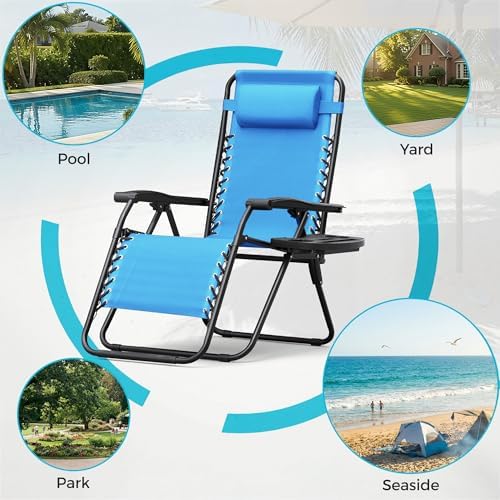 Homall Zero Gravity Chair Patio Folding Lawn Camp Reclining - Image 7