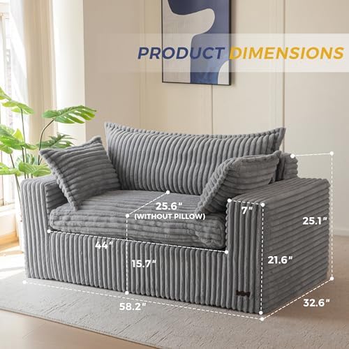 MAXYOYO Boneless Couch, 59-Inch Couch in a Box, Deep Loveseat - Image 2