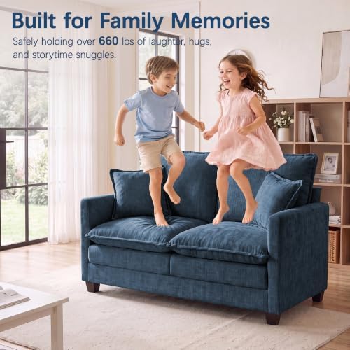52" Loveseat Sofa, Cloud Love Seat Small Couches - Image 5