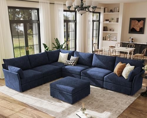 ABCASA 135.5" Oversized Modular Sectional Sofa, U Shaped Convertible Couch by ABCASA
