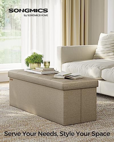 SONGMICS 43.3 Inches Folding Storage Ottoman Bench, Load 660 lb - Image 3