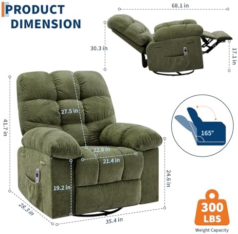 Garvee Rocking Recliner Chairs, Massage Recliner Chair - Image 2
