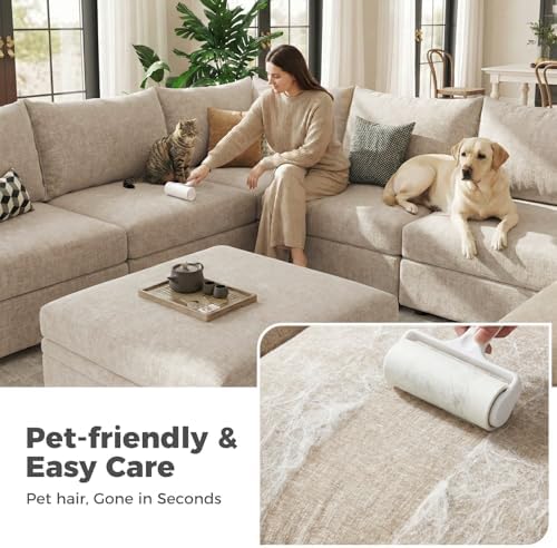 ABCASA 135.5" Oversized Modular Sectional Sofa, L Shaped Convertible Couch - Image 6