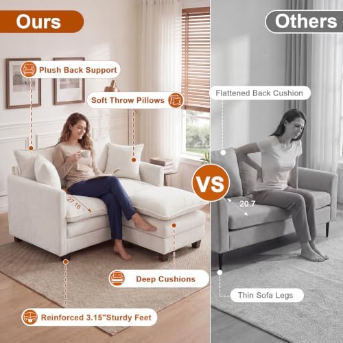 50'' L-Shape Loveseat Sofa - Image 4