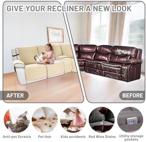 Waterproof Sectional Reclining Couch Covers L Shaped Recliner Sectional Sofa - Image 6