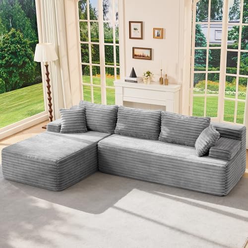 Hobestluk Boneless Couches Modular Sectional Sofa L-Shape Oversized Chaise by YourHomeDeservesMore