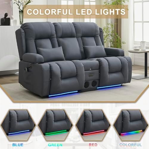 URRED Power Loveseat Recliner Sofa - Image 7
