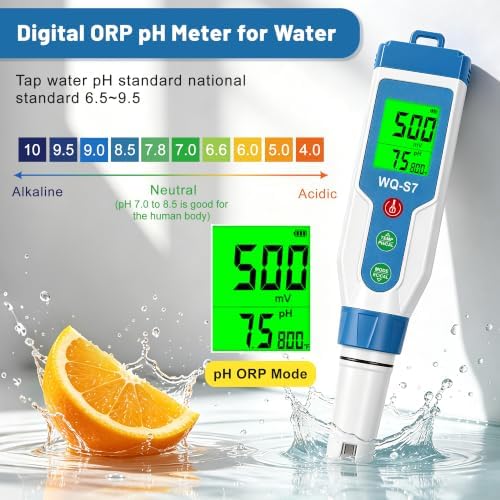 TDS Meter Digital Water Tester, Hydrogen pH ORP Meter - Image 5