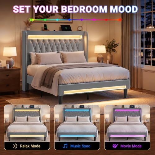 Allewie Queen Size Upholstered Bed Frame - Image 4