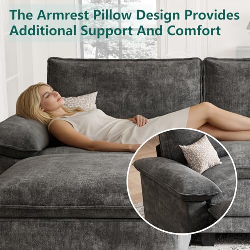108" Modular Sectional Couch, L Shaped Cloud Sofa - Image 3