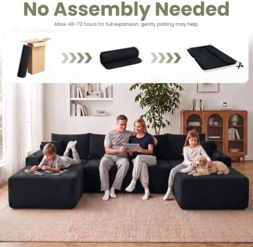 Yafylly 126" U Shaped Boneless Sectional Couch - Image 7