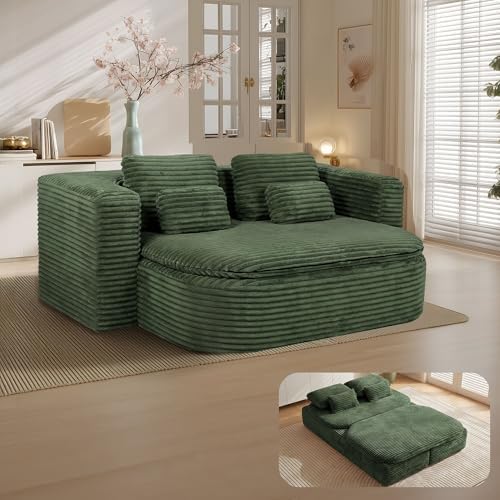 75'' Folding Sleeper Sofa Bed, Memory Foam Boneless Couch by IZLKQC
