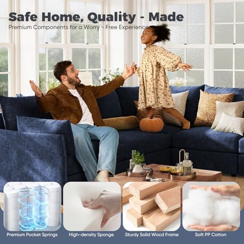 ABCASA 134.6" Oversized Modular Sectional Sofa, Large 7 Seater L Shaped Couch - Image 5