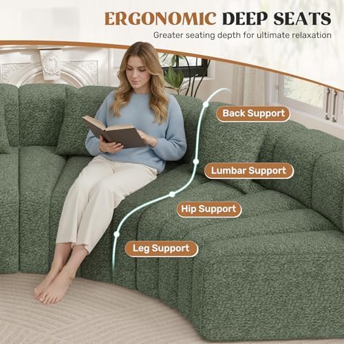 Luxanimarion Oversized Curved Cloud Couch, 8 Seater Modern Round Modular - Image 4