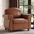 Vintage Oversized Faux Leather Chair by LANDASSYHOME