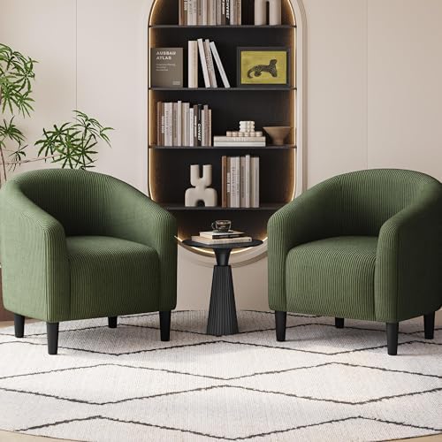 Yaheetech Compact Corduroy Accent Chairs Set of 2 - Image 4