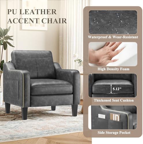 MALOL PU Leather Accent Chair Set of 2 - Image 5