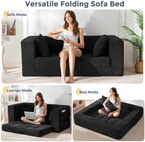 MAXYOYO Folding Sofa Bed, Convertible Boneless Loveseat Couch - Image 4