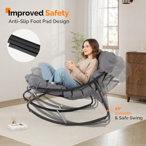 VINGLI Rocking Patio Chairs Set of 2 - Image 6