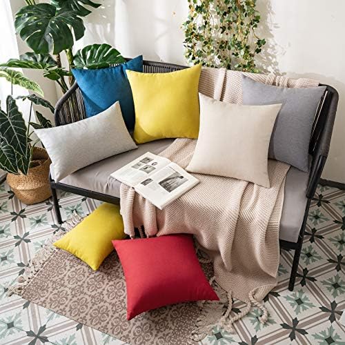 MIULEE Decorative Outdoor Pillow Covers Waterproof 18x18 Beige - Image 3
