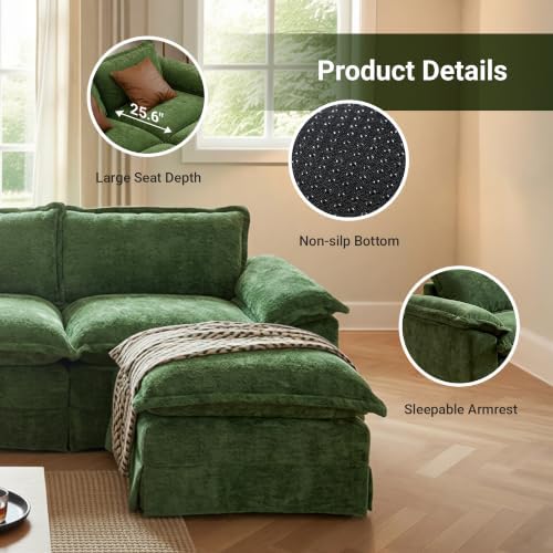 Claiks 123" Oversized Boneless Couch, Modular Sofa - Image 3