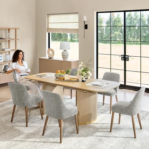 HULALA HOME Dining Chairs Set of 6, Paded Back, Modern Kitchen Accent Chairs by HULALAHOME