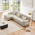 Modular Sectional Sofa for Living Room, Oversized 3 Seater Beige Sectional by Wunlerlant