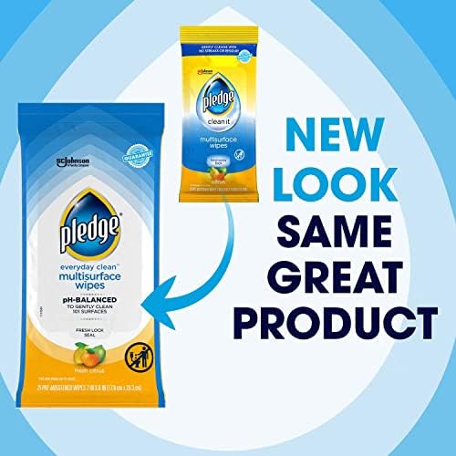Pledge pH Balanced Multi Surface Cleaning Wipes, Fresh Citrus, 25 Ct, 1 pk - Image 2
