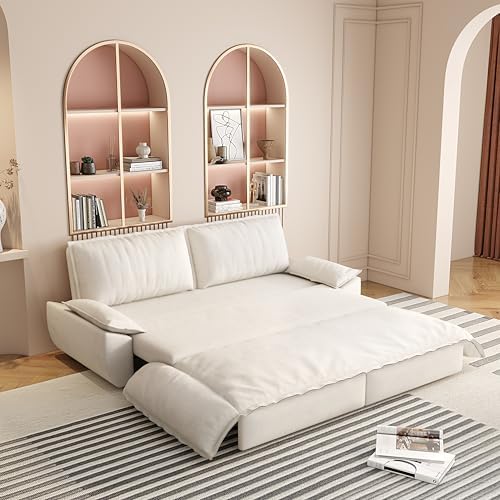 73.2" Convertible Queen Size Futon Sofa Bed, 3-in-1 Pull Out Sleeper Sofa Bed - Image 7