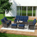 8 Piece Outdoor Wicker Patio Furniture Set, Patio Chairs Set by Gardenbee