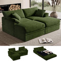 71" Modular Loveseat Sofa with Storage, 2-Seater Boneless Couch with Ottoman by LOOFRA