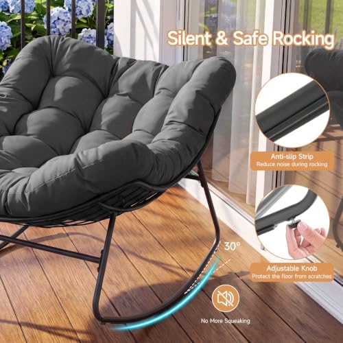 Papasan Rocking Chair, Oversized Outdoor Egg Chair - Image 3