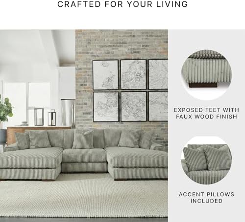 Signature Design by Ashley Double Chaise Sectional Sofa, 139 in - Image 5