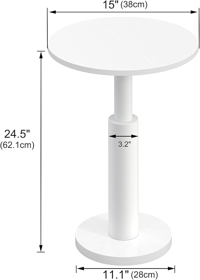 LAATOOREE Round Side Table, Accent Drink Coffee Table, Spacious Top, Thick - Image 3