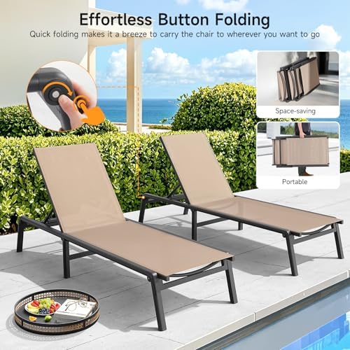 Aluminum Chaise Lounge Chair Outdoor - Image 3