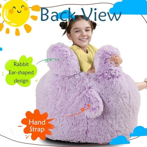 Fluffy Bean Bag Chair for Kids, - Image 5